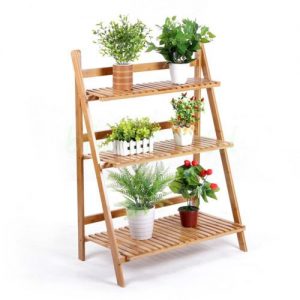 wooden ladder plant stand garden balcony outdoor and indoor