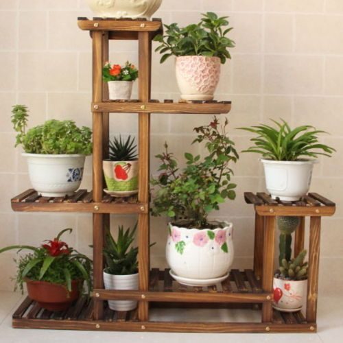 Indoor and Outdoor Wooden Plant Stand For Garden And Home
