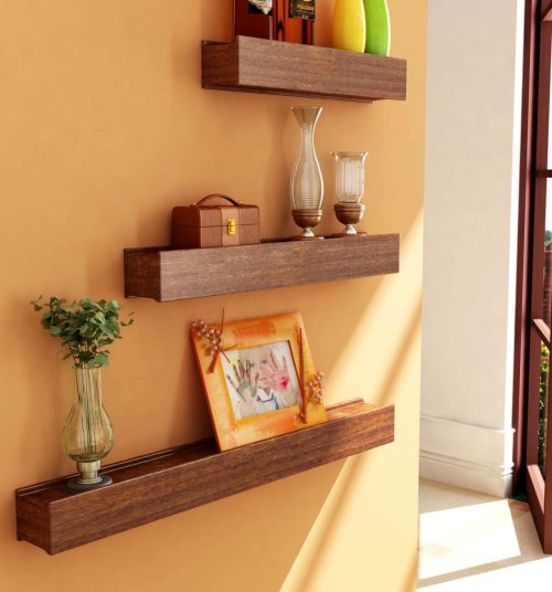 Wooden Shelf for Home Decoration Three Pieces in Pakistan | Hawashi Store