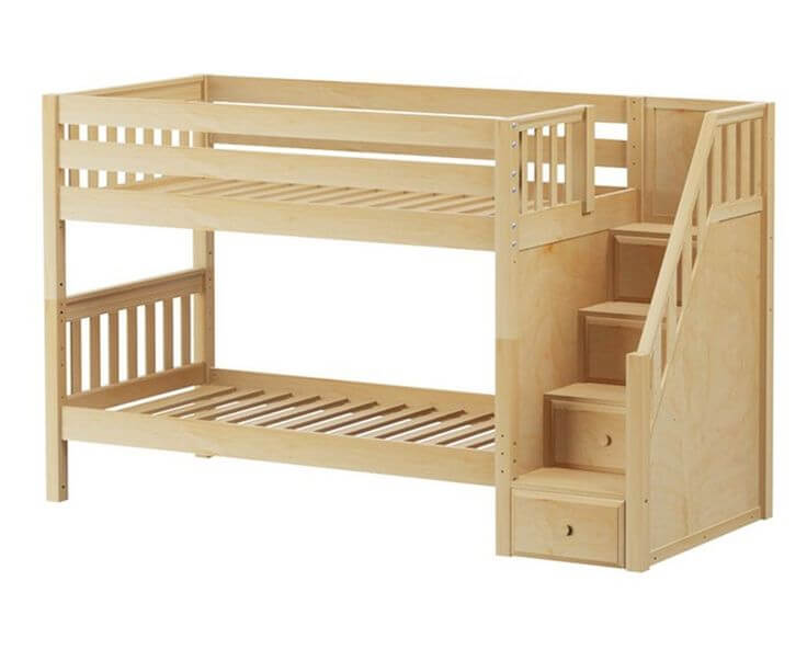 double story kids bed with storage draws