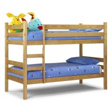 Wooden double story bed for kids with step stair guard reel in Pakistan