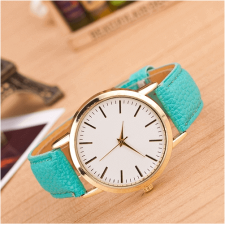 Mint Green Fashion Marble And Gold Belt Watches in Pakistan