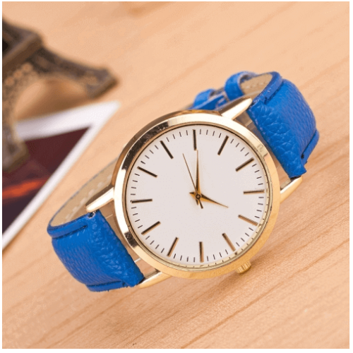 Blue Fashion Marble And Gold Belt Watches in Pakistan