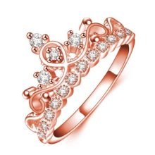 Gold Plated Zircon Ring Princess Queen Style