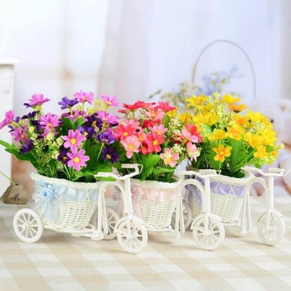 Tricycle Bike Flower Basket Home Garden Wedding Party Decoration