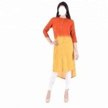 latest design female kurti red and yellow