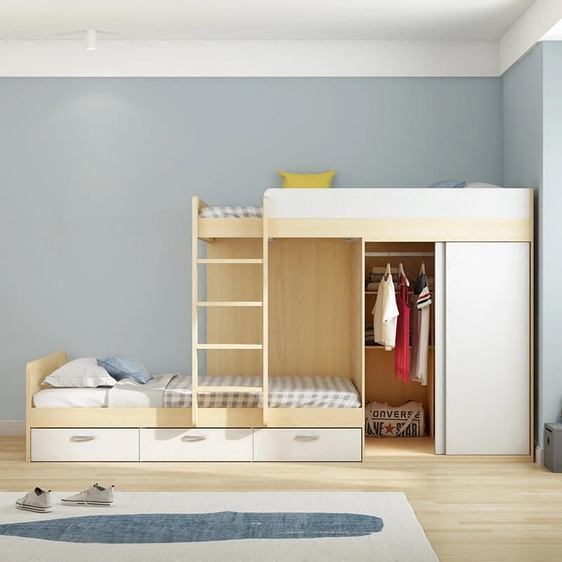 double story bed with wardrobe in Pakistan