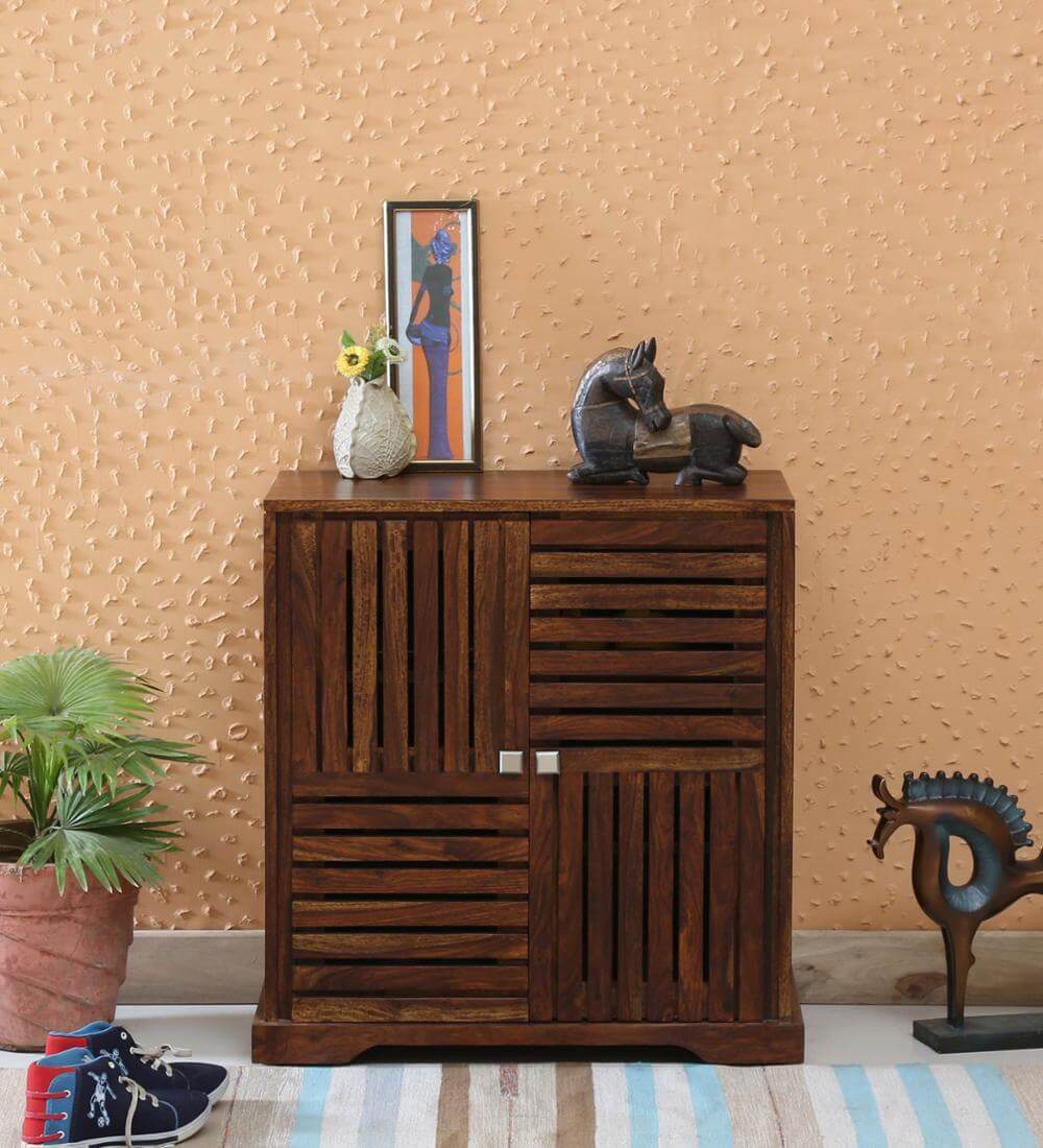 shoes rack cabinet design solid wood in Pakistan