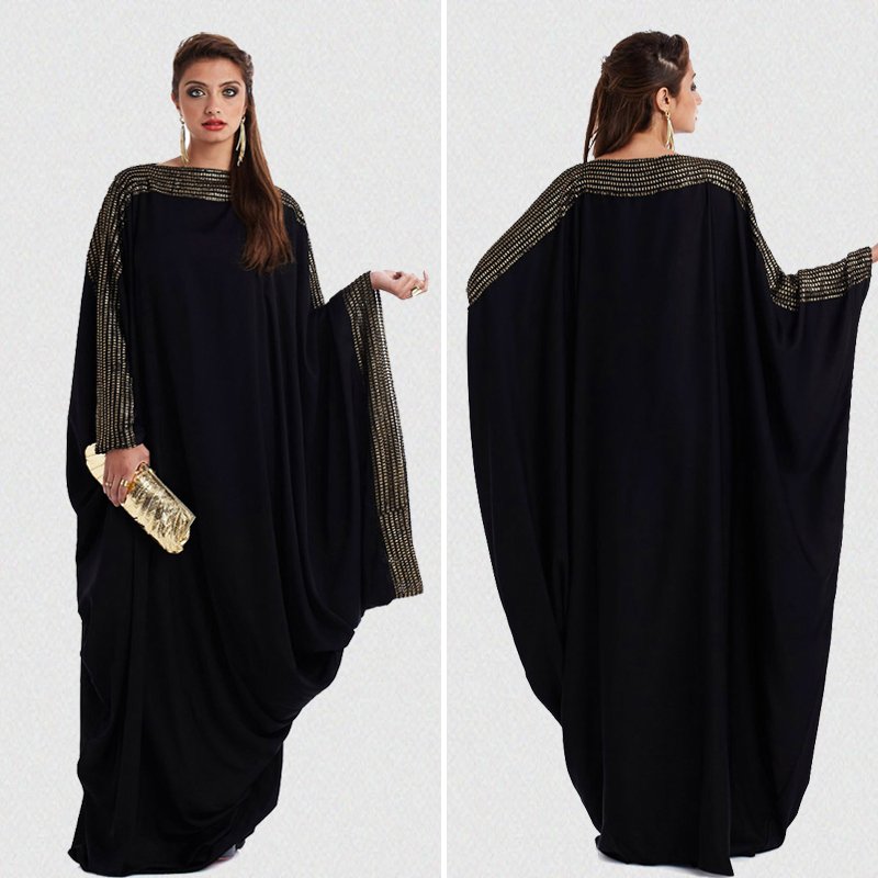 Elegant Loose Muslim Women’s Polyester Dress