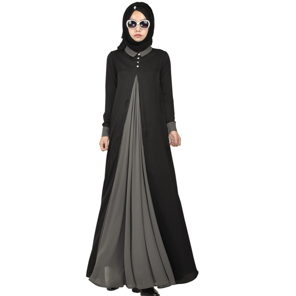 Women’s Islamic Black Silk Maxi Dress