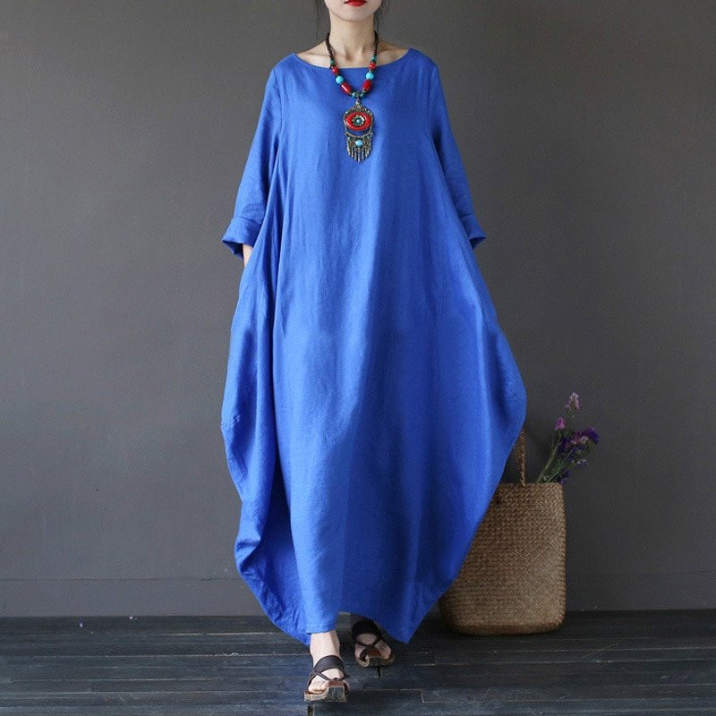 Boho Style Oversize A-Line Maxi Dress