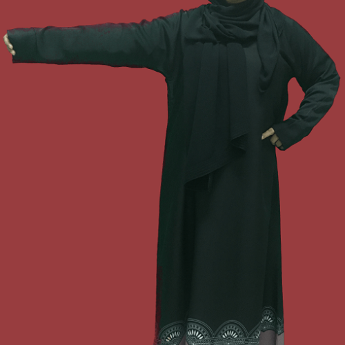 abaya islamic black bottom latest design