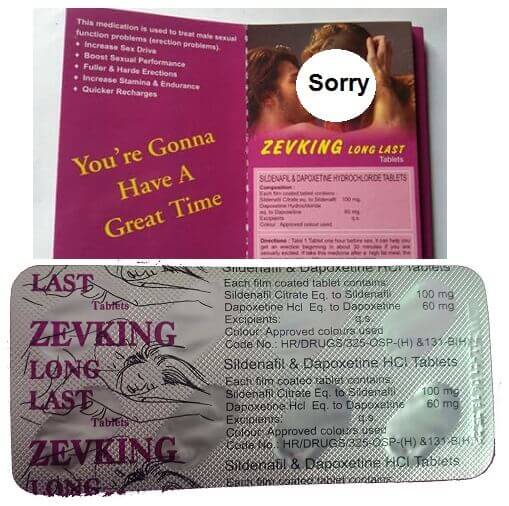 Zevking Long Lost Dapoxetine and Sildenafil Citrate Pills in Pakistan