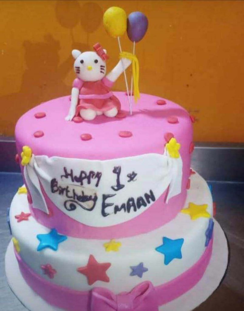 Happy Birthday Cake With Name and Cartoon