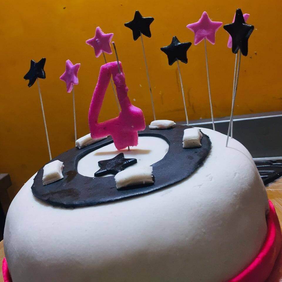 Happy Birthday Cake With Year Digit and Stars