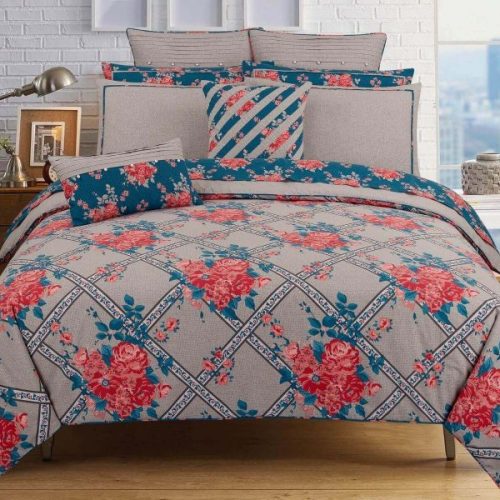 Coral Rose Design Quilt Cover Set For Your Bed