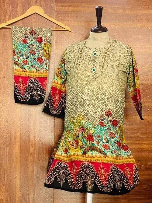 2pc Lawn Suit Spring Summer Collection 2021 lawn design, Pakistani collection stitched lawn suits.