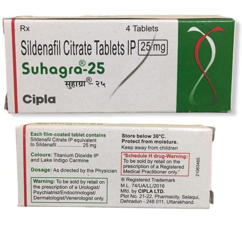 Sildenafil citrate 25 mg 4 tablets for men