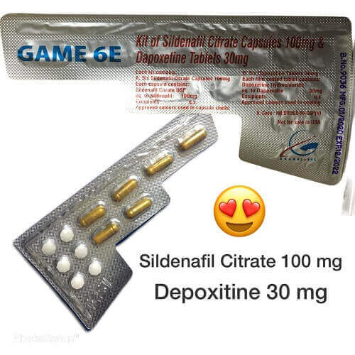 GAME 6E sildenafil citrate 100 mg capsules with depoxetine 30 mg