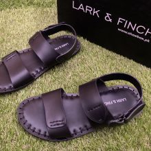 Imported Black L&F Leather Sandal For Men