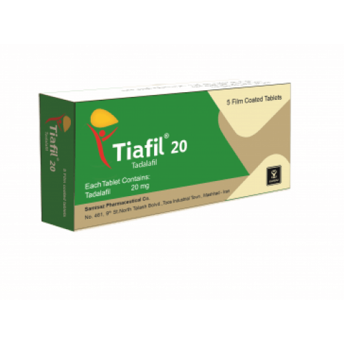 Tiafil, Tadalafil 20 mg 5 Tablets made in Iran in Pakistan